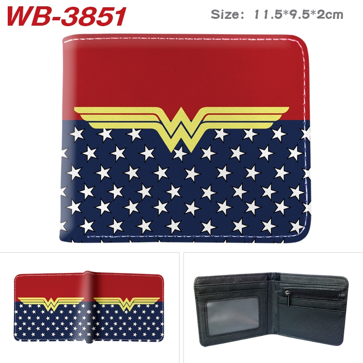 Super hero Anime color book two-fold leather wallet 11.5X9.5X2CM WB-3851A