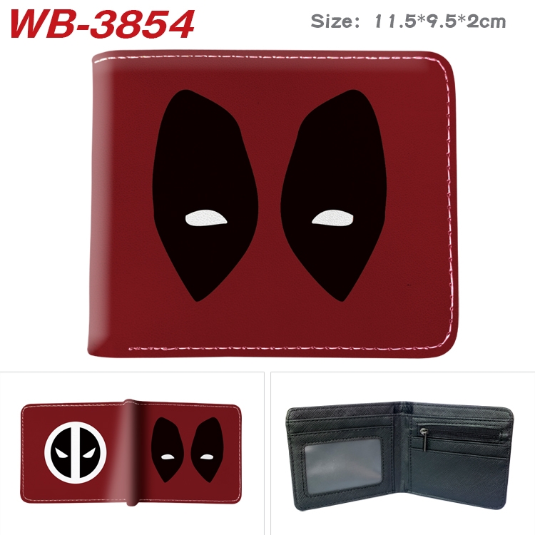 Super hero Anime color book two-fold leather wallet 11.5X9.5X2CM WB-3854A