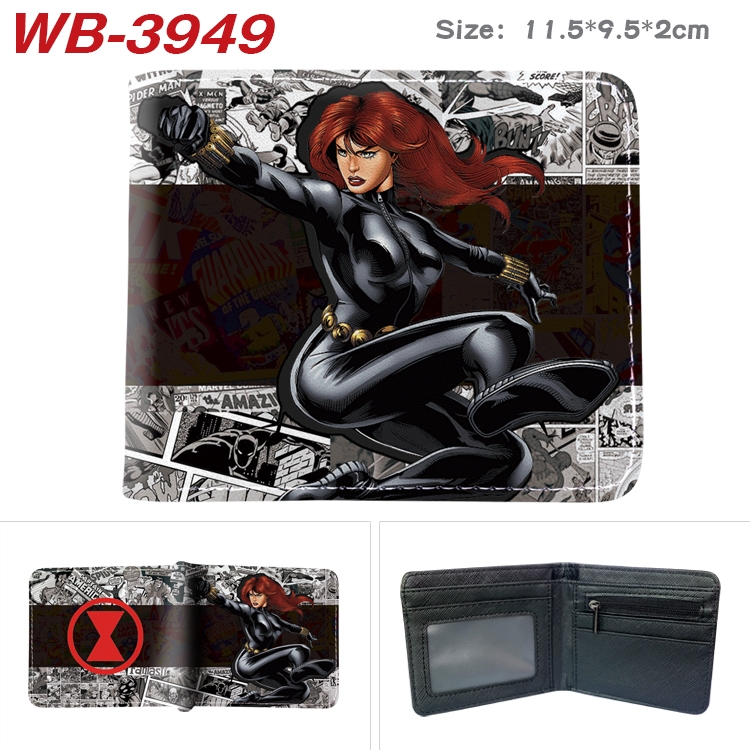 Super hero Anime color book two-fold leather wallet 11.5X9.5X2CM WB-3949A