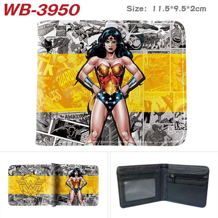 Super hero Anime color book two-fold leather wallet 11.5X9.5X2CM WB-3950A