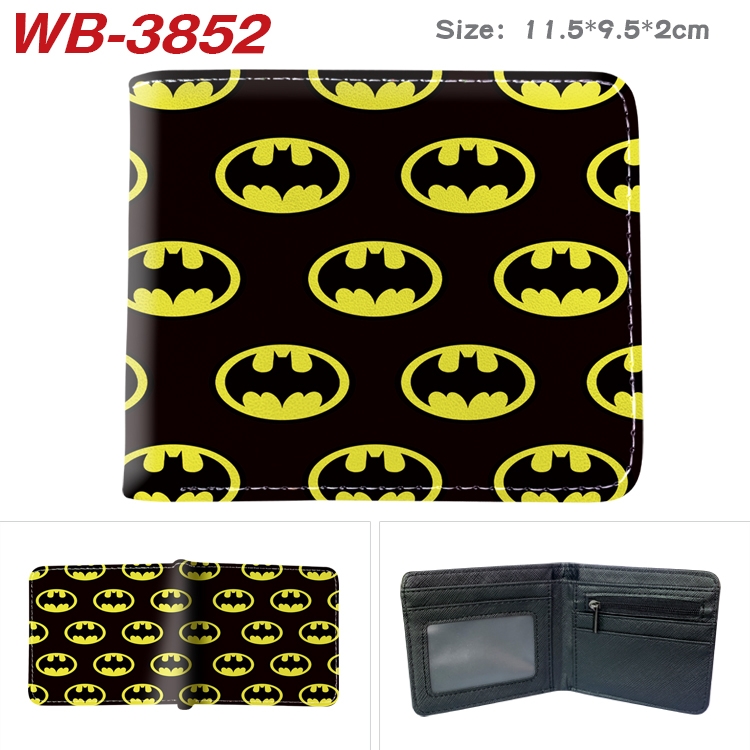 Super hero Anime color book two-fold leather wallet 11.5X9.5X2CM WB-3852A