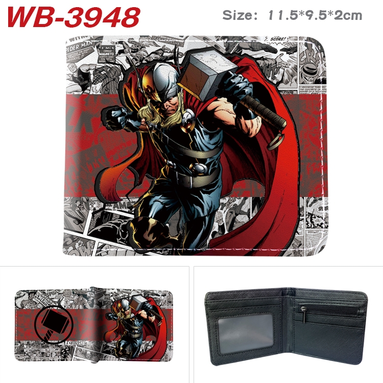 Super hero Anime color book two-fold leather wallet 11.5X9.5X2CM  WB-3948A