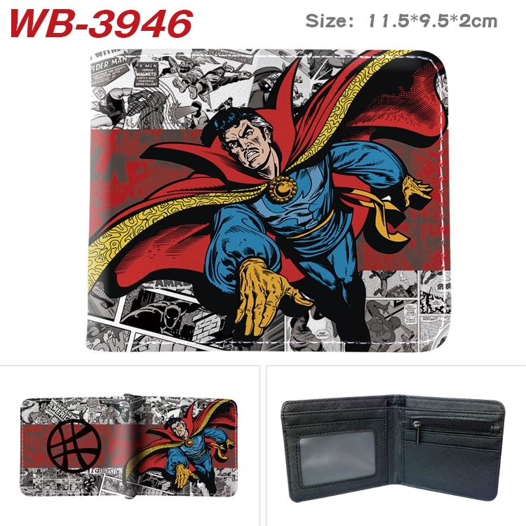 Super hero Anime color book two-fold leather wallet 11.5X9.5X2CM WB-3946A