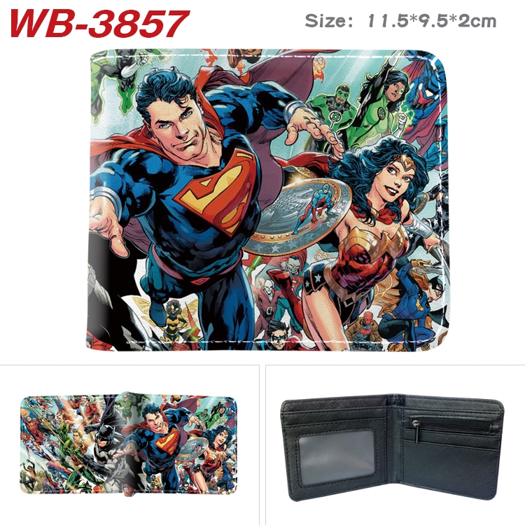Super hero Anime color book two-fold leather wallet 11.5X9.5X2CM WB-3857A