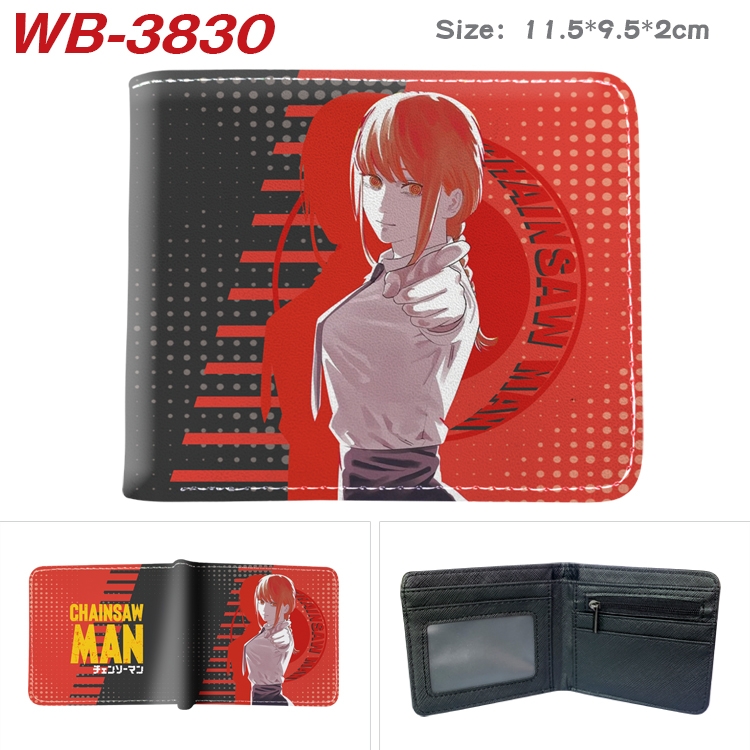 chainsaw man Anime color book two-fold leather wallet 11.5X9.5X2CM  WB-3830A