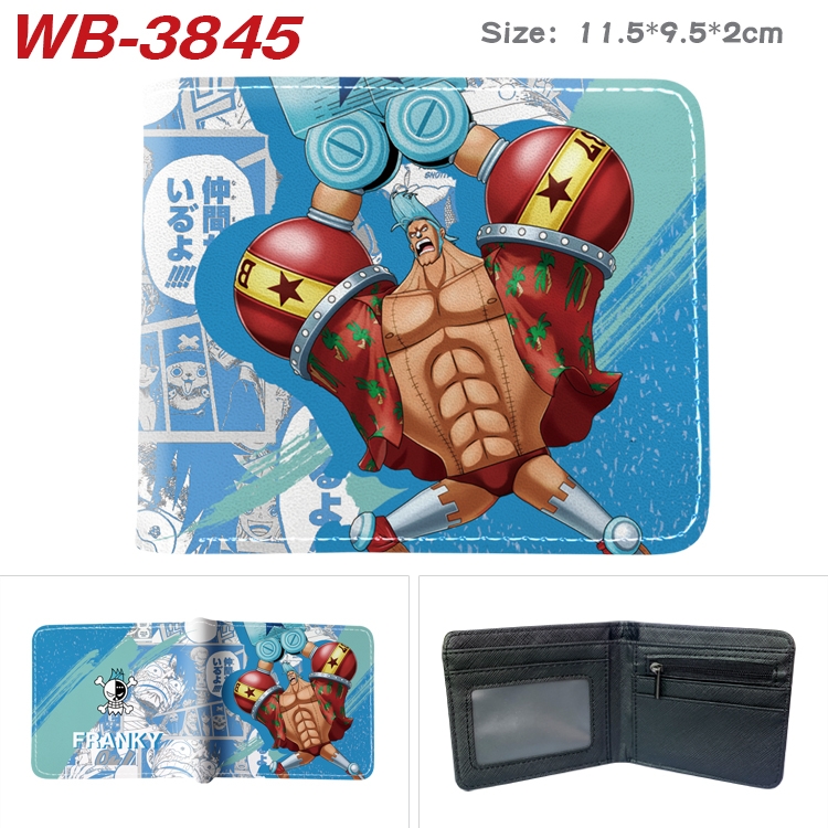 One Piece Anime color book two-fold leather wallet 11.5X9.5X2CM  WB-3845A