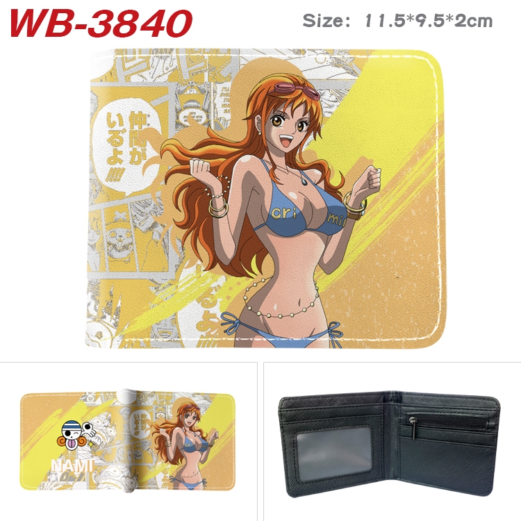 One Piece Anime color book two-fold leather wallet 11.5X9.5X2CM  WB-3840A