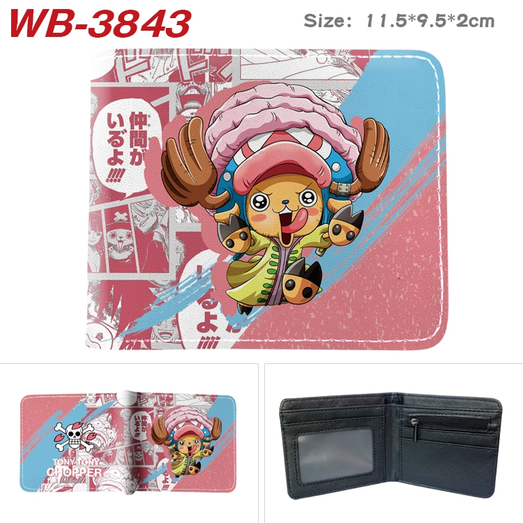 One Piece Anime color book two-fold leather wallet 11.5X9.5X2CM WB-3843A