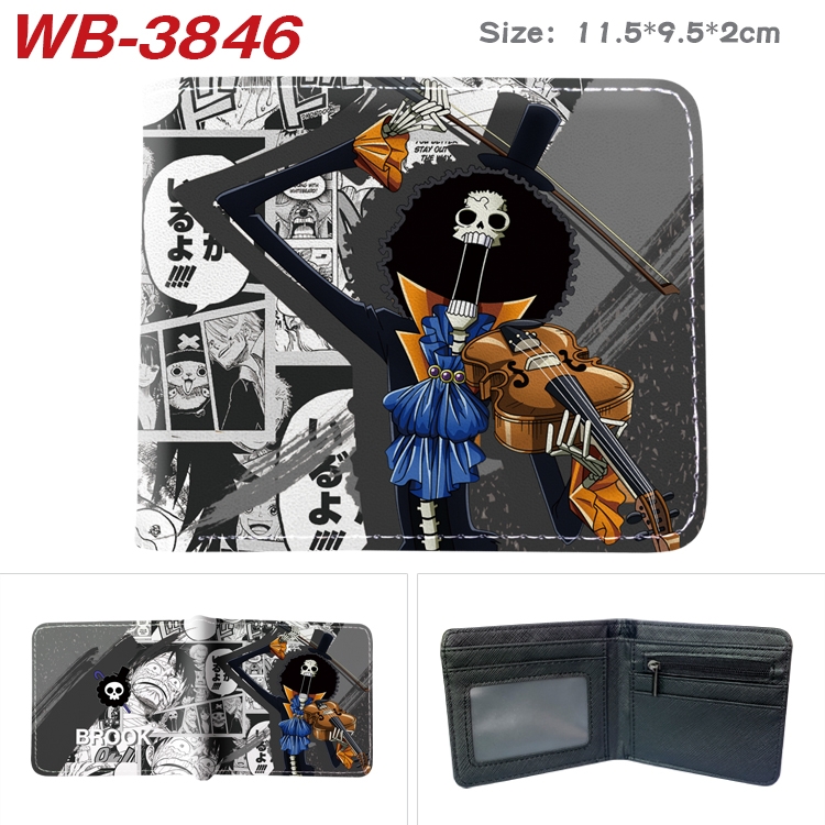 One Piece Anime color book two-fold leather wallet 11.5X9.5X2CM WB-3846A