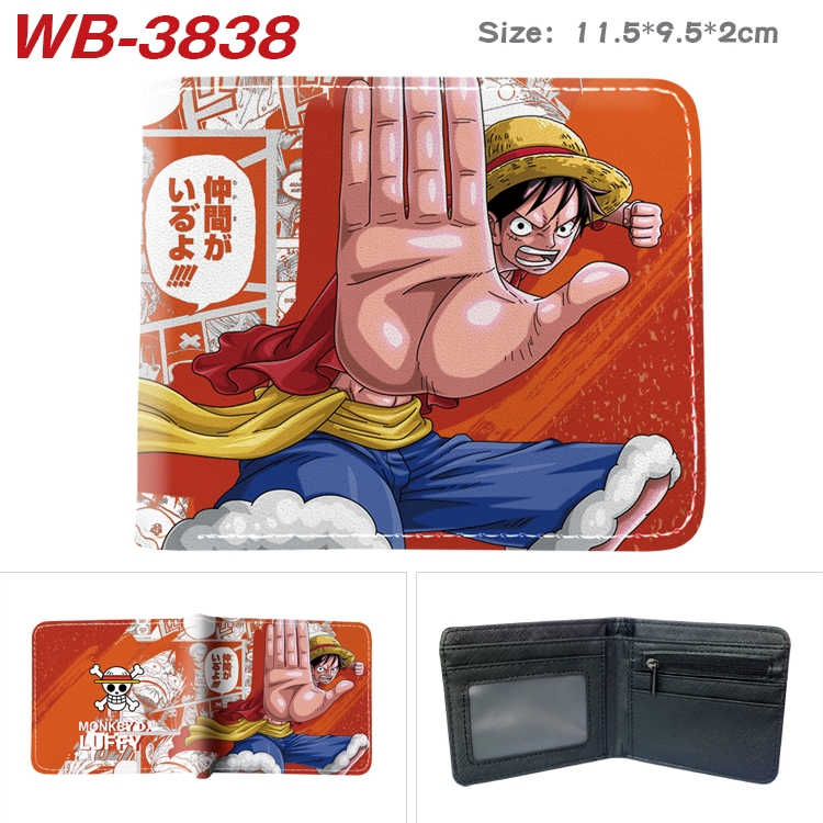 One Piece Anime color book two-fold leather wallet 11.5X9.5X2CM  WB-3838A