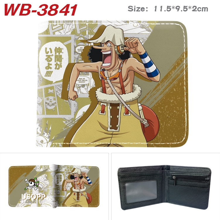 One Piece Anime color book two-fold leather wallet 11.5X9.5X2CM WB-3841A