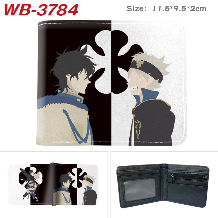 Black Clover Anime color book two-fold leather wallet 11.5X9.5X2CM  WB-3784A