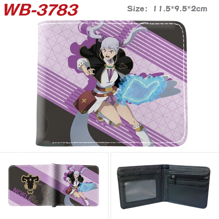 Black Clover Anime color book two-fold leather wallet 11.5X9.5X2CM WB-3783A