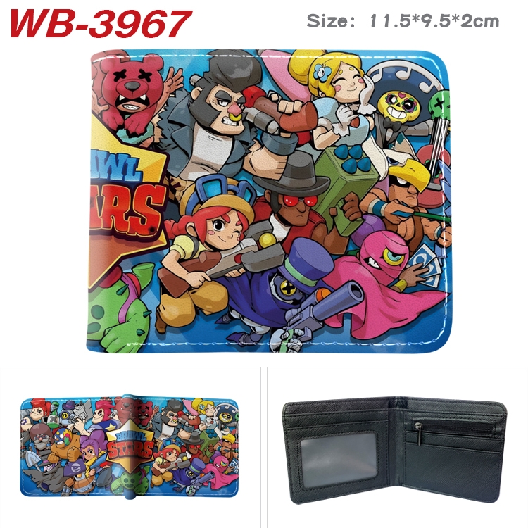 Brawl Stars Anime color book two-fold leather wallet 11.5X9.5X2CM   WB-3967A