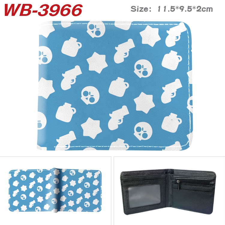 Brawl Stars Anime color book two-fold leather wallet 11.5X9.5X2CM WB-3966A