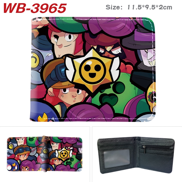 Brawl Stars Anime color book two-fold leather wallet 11.5X9.5X2CM  WB-3965A