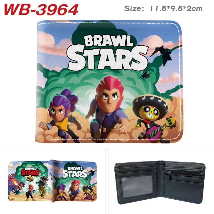 Brawl Stars Anime color book two-fold leather wallet 11.5X9.5X2CM  WB-3964A