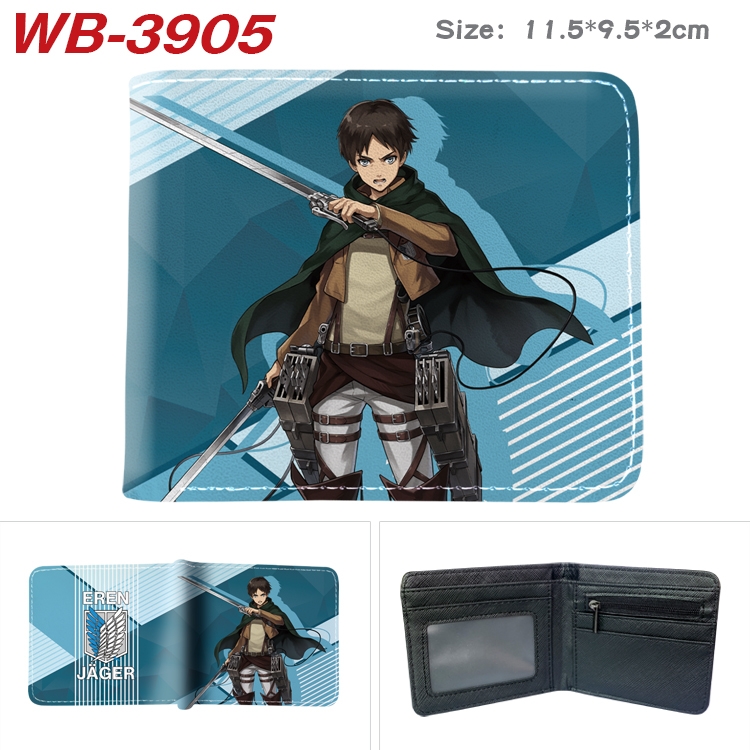 Shingeki no Kyojin Anime color book two-fold leather wallet 11.5X9.5X2CM  WB-3905A