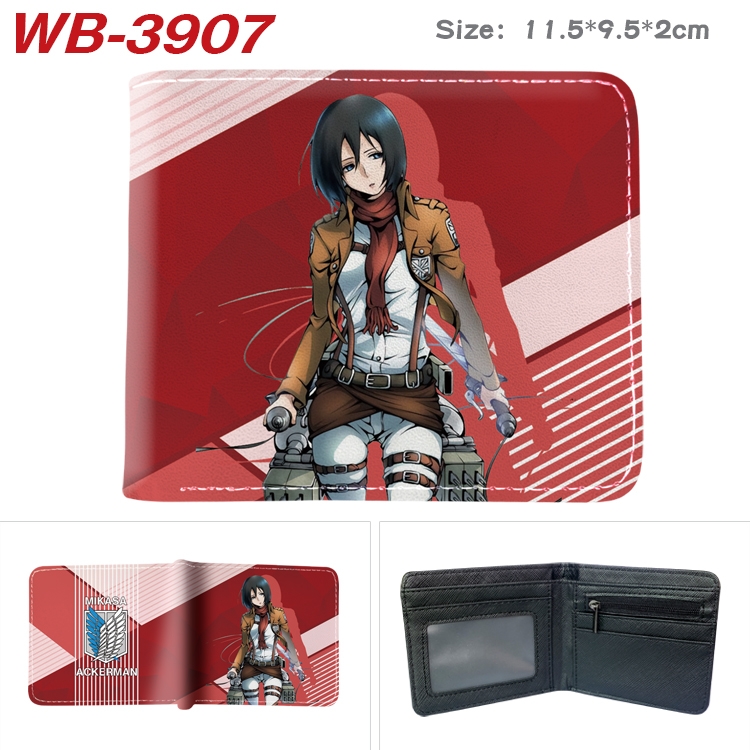 Shingeki no Kyojin Anime color book two-fold leather wallet 11.5X9.5X2CM  WB-3907A