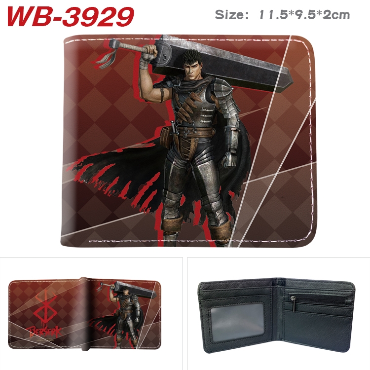 BERSERK Anime color book two-fold leather wallet 11.5X9.5X2CM  WB-3929A