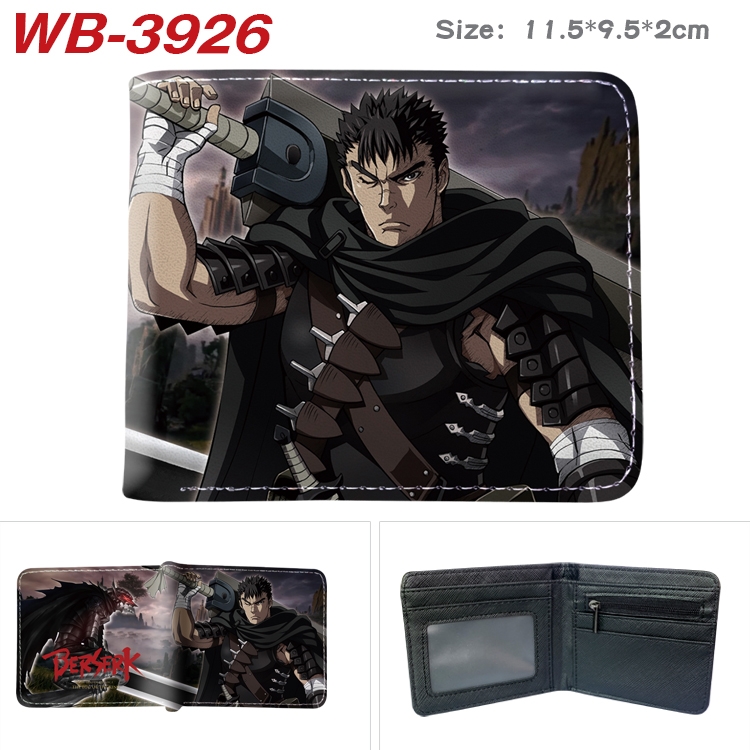 BERSERK Anime color book two-fold leather wallet 11.5X9.5X2CM   WB-3926A