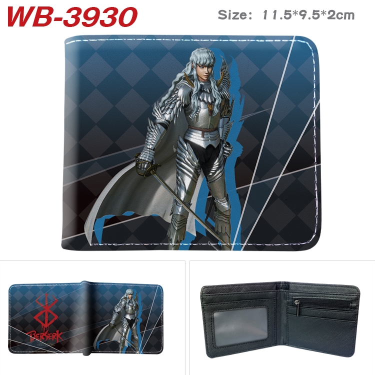 BERSERK Anime color book two-fold leather wallet 11.5X9.5X2CM WB-3930A