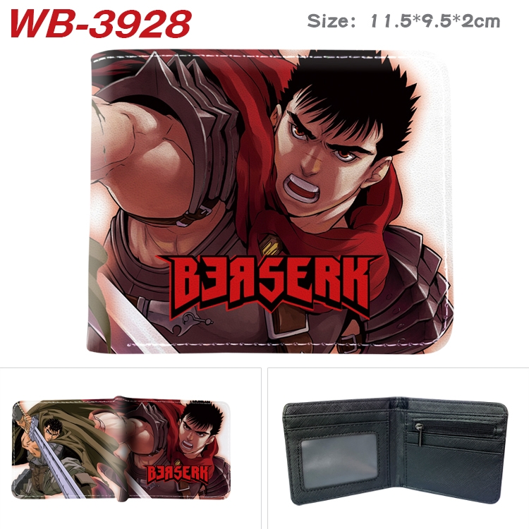 BERSERK Anime color book two-fold leather wallet 11.5X9.5X2CM   WB-3928A