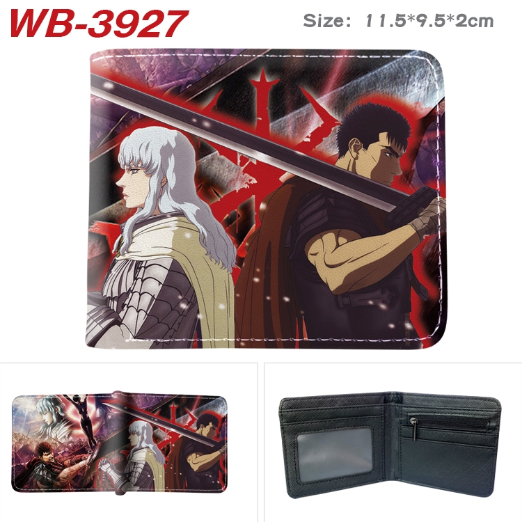 BERSERK Anime color book two-fold leather wallet 11.5X9.5X2CM   WB-3927A