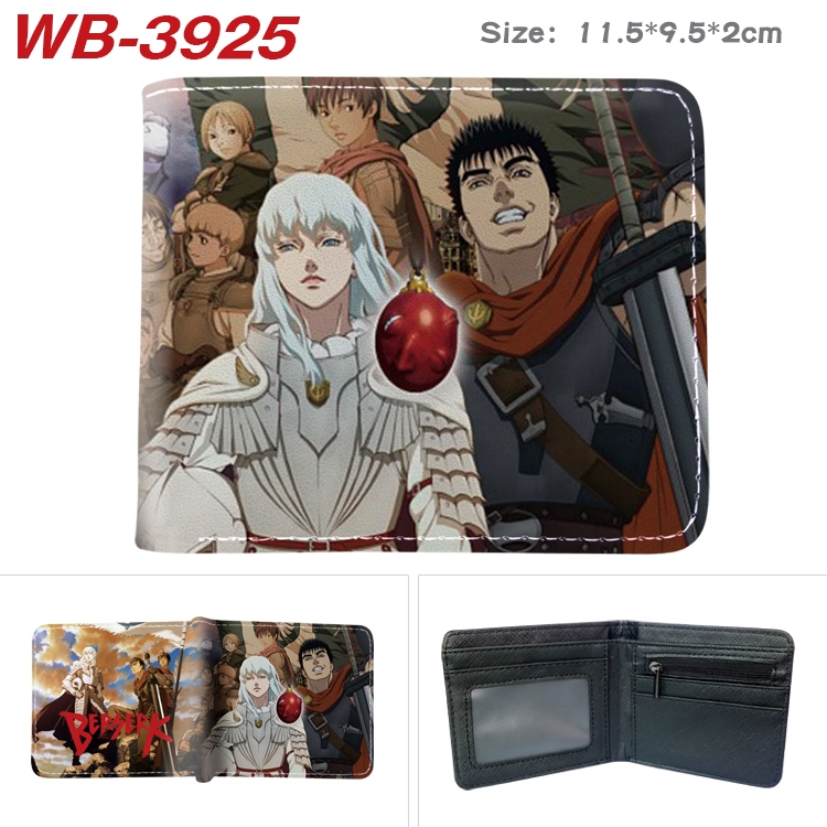 BERSERK Anime color book two-fold leather wallet 11.5X9.5X2CM  WB-3925A