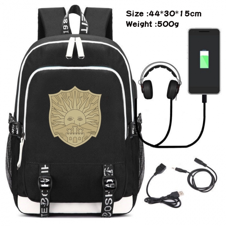 Black Clover  Anime Double Zipper Data Backpack School Bag 44X30X15CM