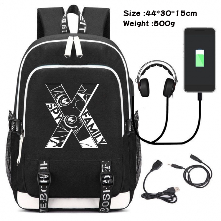 SPY×FAMILY  Anime Double Zipper Data Backpack School Bag 44X30X15CM