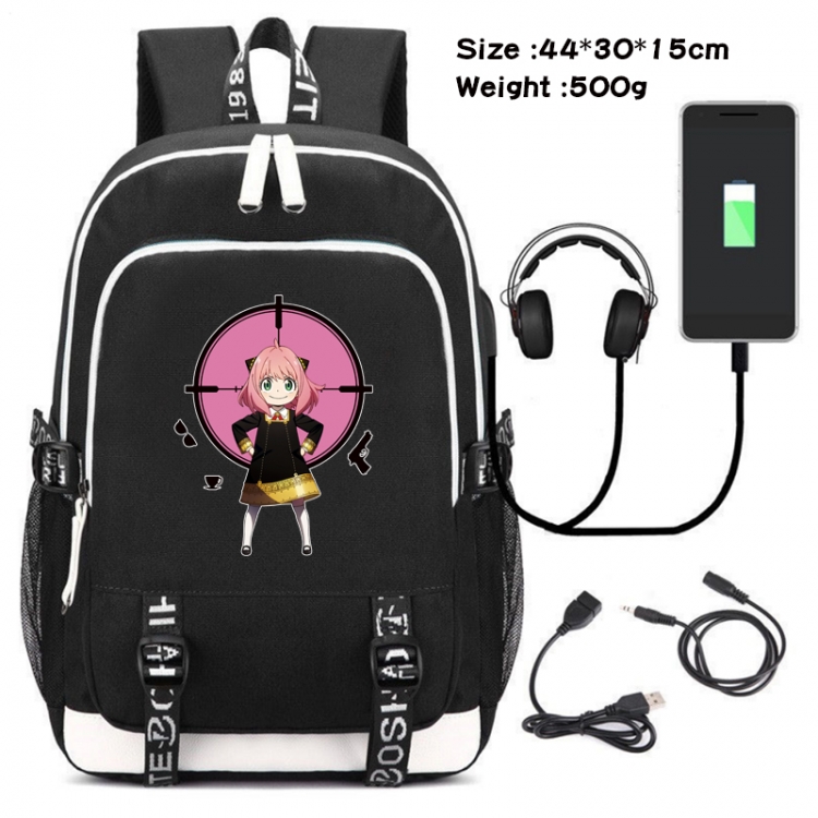 SPY×FAMILY  Anime Double Zipper Data Backpack School Bag 44X30X15CM