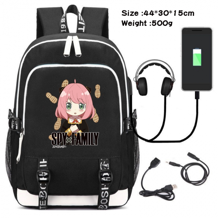 SPY×FAMILY  Anime Double Zipper Data Backpack School Bag 44X30X15CM