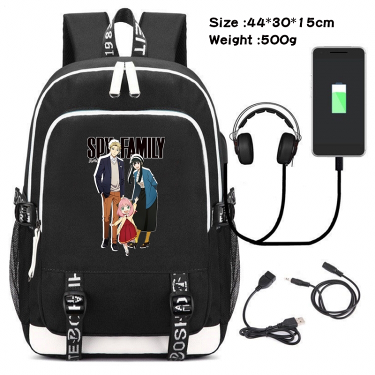 SPY×FAMILY  Anime Double Zipper Data Backpack School Bag 44X30X15CM