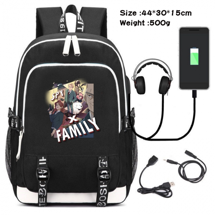 SPY×FAMILY  Anime Double Zipper Data Backpack School Bag 44X30X15CM