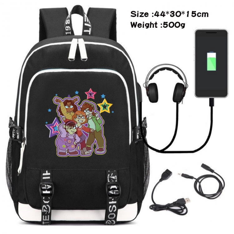 Turning Red Outdoor Anime Double Zipper Data Backpack School Bag 44X30X15CM