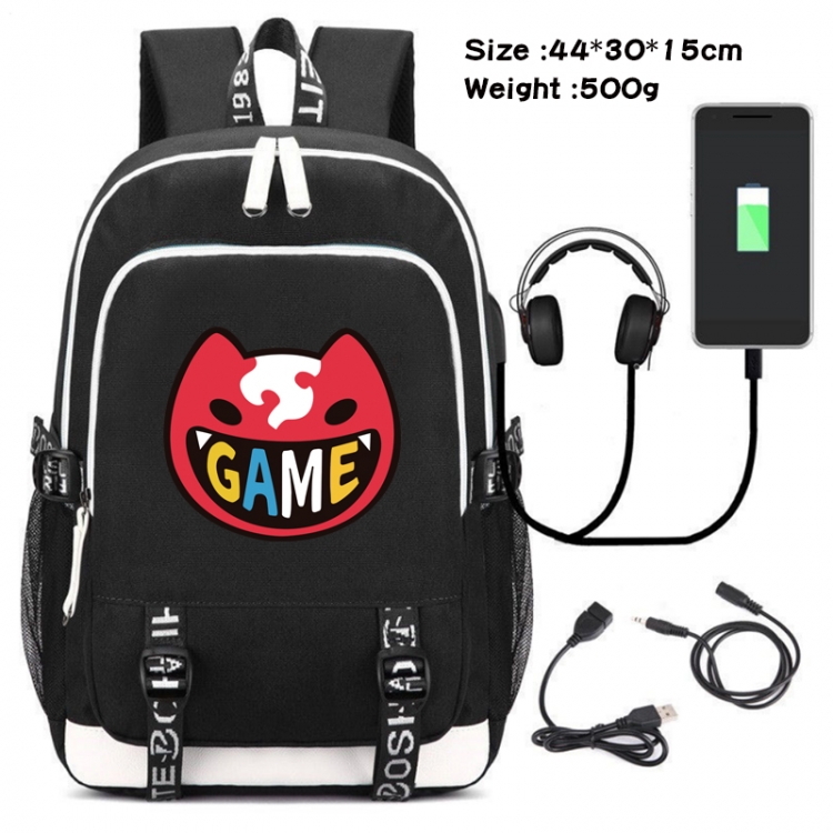 SK∞ Anime Double Zipper Data Backpack School Bag 44X30X15CM