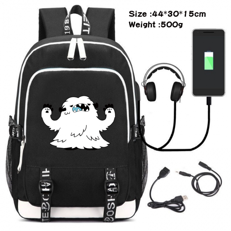 SK∞ Anime Double Zipper Data Backpack School Bag 44X30X15CM