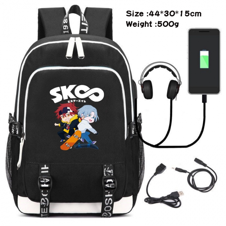 SK∞ Anime Double Zipper Data Backpack School Bag 44X30X15CM