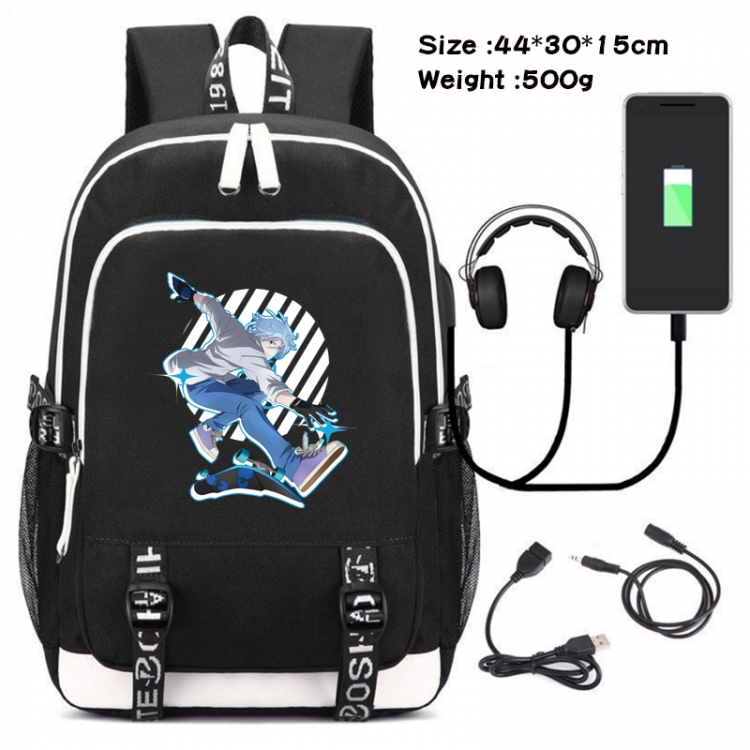 SK∞ Anime Double Zipper Data Backpack School Bag 44X30X15CM