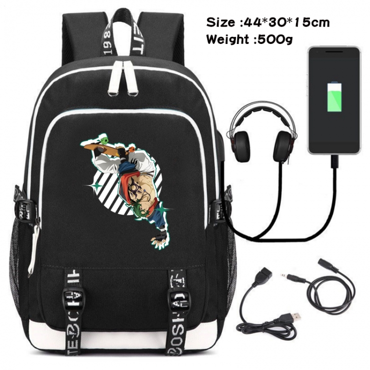 SK∞ Anime Double Zipper Data Backpack School Bag 44X30X15CM