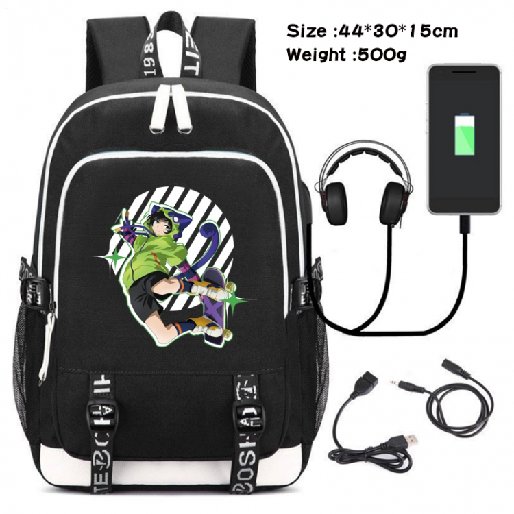 SK∞ Anime Double Zipper Data Backpack School Bag 44X30X15CM