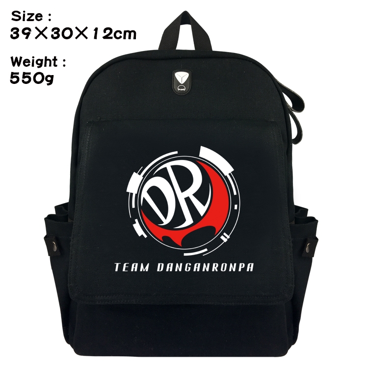 Dangan-Ronpa Anime Canvas Headphone Hole Flip Backpack Backpack School Bag 39X30X12CM