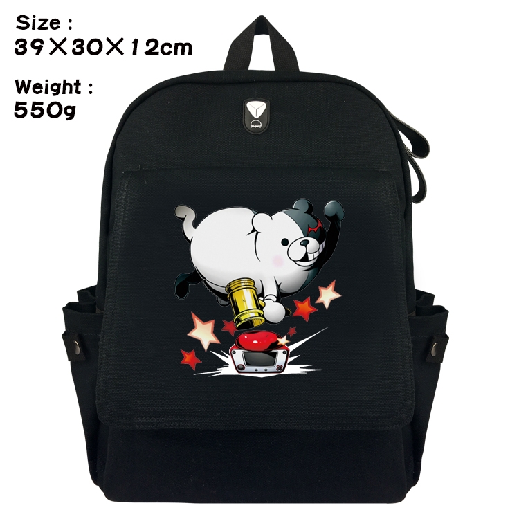 Dangan-Ronpa Anime Canvas Headphone Hole Flip Backpack Backpack School Bag 39X30X12CM