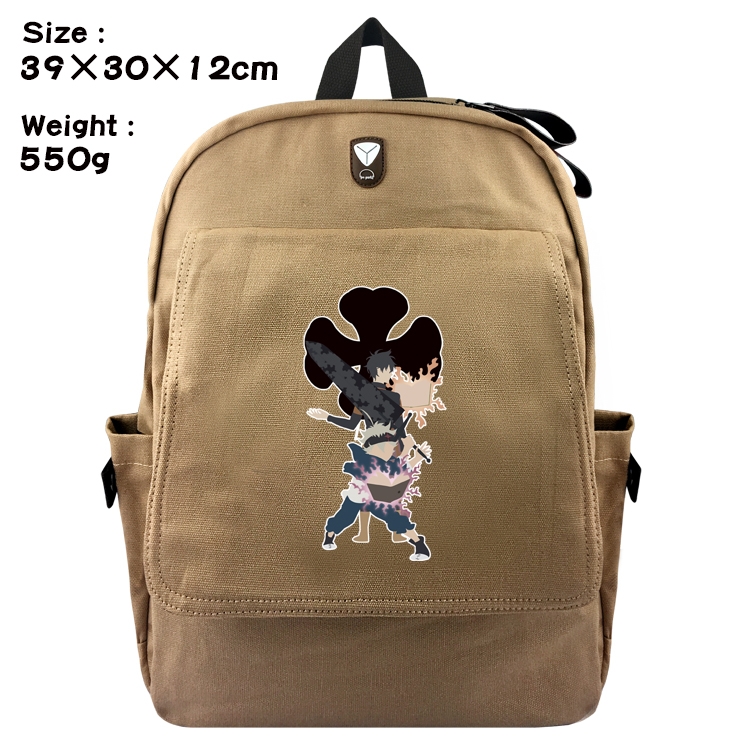 Black Clover Anime Canvas Headphone Hole Flip Backpack Backpack School Bag 39X30X12CM