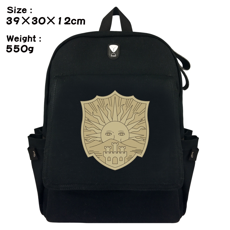 Black Clover Anime Canvas Headphone Hole Flip Backpack Backpack School Bag 39X30X12CM