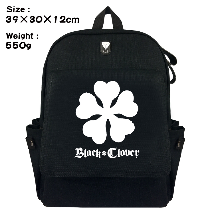 Black Clover Anime Canvas Headphone Hole Flip Backpack Backpack School Bag 39X30X12CM