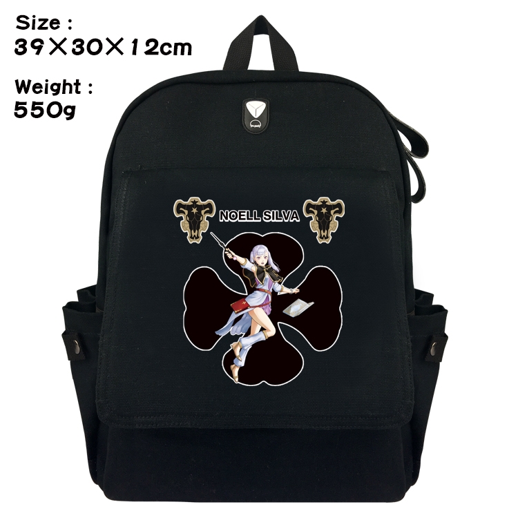 Black Clover Anime Canvas Headphone Hole Flip Backpack Backpack School Bag 39X30X12CM