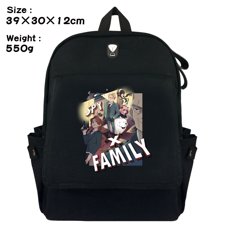 SPY×FAMILY Anime Canvas Headphone Hole Flip Backpack Backpack School Bag 39X30X12CM