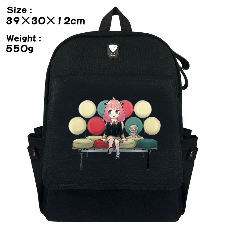 SPY×FAMILY Anime Canvas Headphone Hole Flip Backpack Backpack School Bag 39X30X12CM